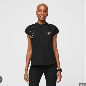 FIGS Rafaela Oversized Scrub Top, Large, Black